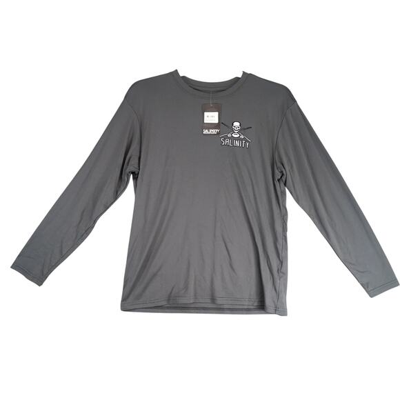 NWT Salinity Gear Men's M Long Sleeve T-Shirt Gray Saltwater Sportsmen Fishing - Picture 1 of 10